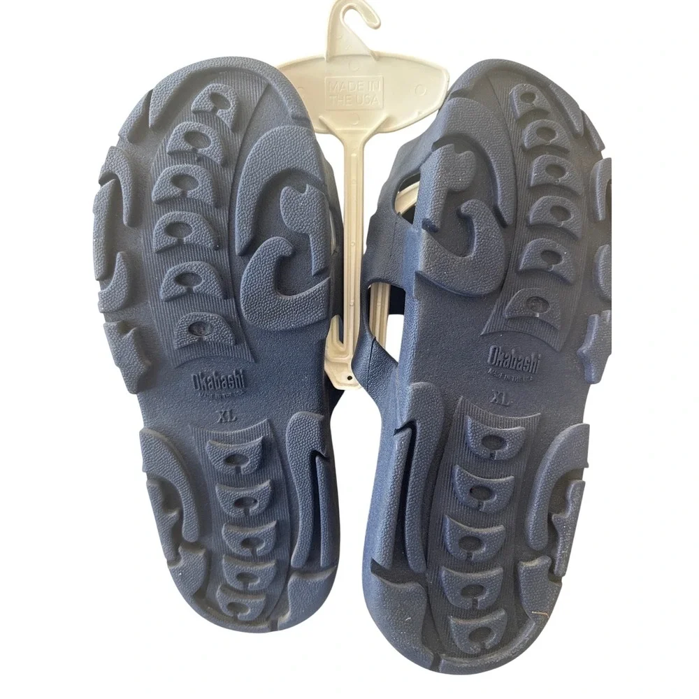 Okabashi Mens XL Navy Blue Surf Slide Sandals Made in USA Size 10.5-11.5 NEW